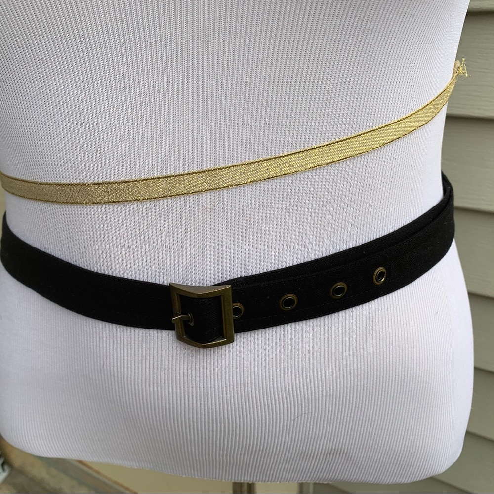 Anna Klein Black linen belt size L